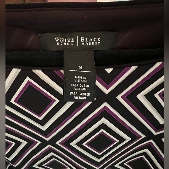 WHBM Purple/Black Diamond Print Tunic Dress Size Medium - Picture 2 of 4